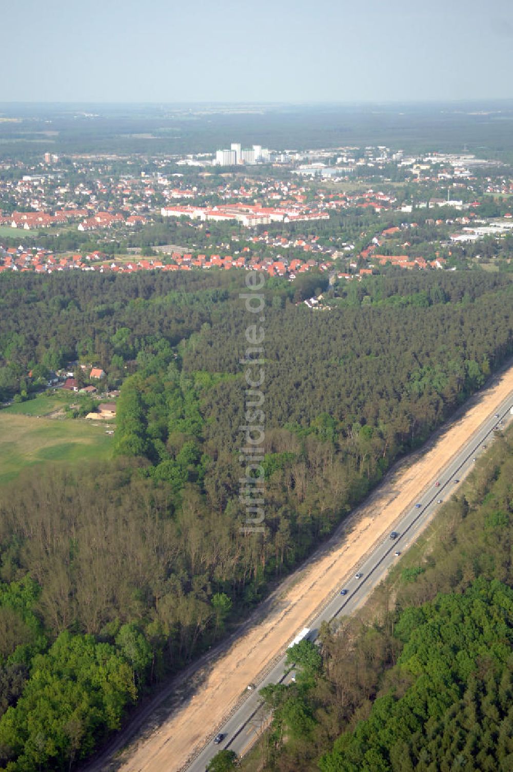 Luftaufnahme FÜRSTENWALDE - Sanierungs- und Ausbauarbeiten an der A12 bei Fürstenwalde