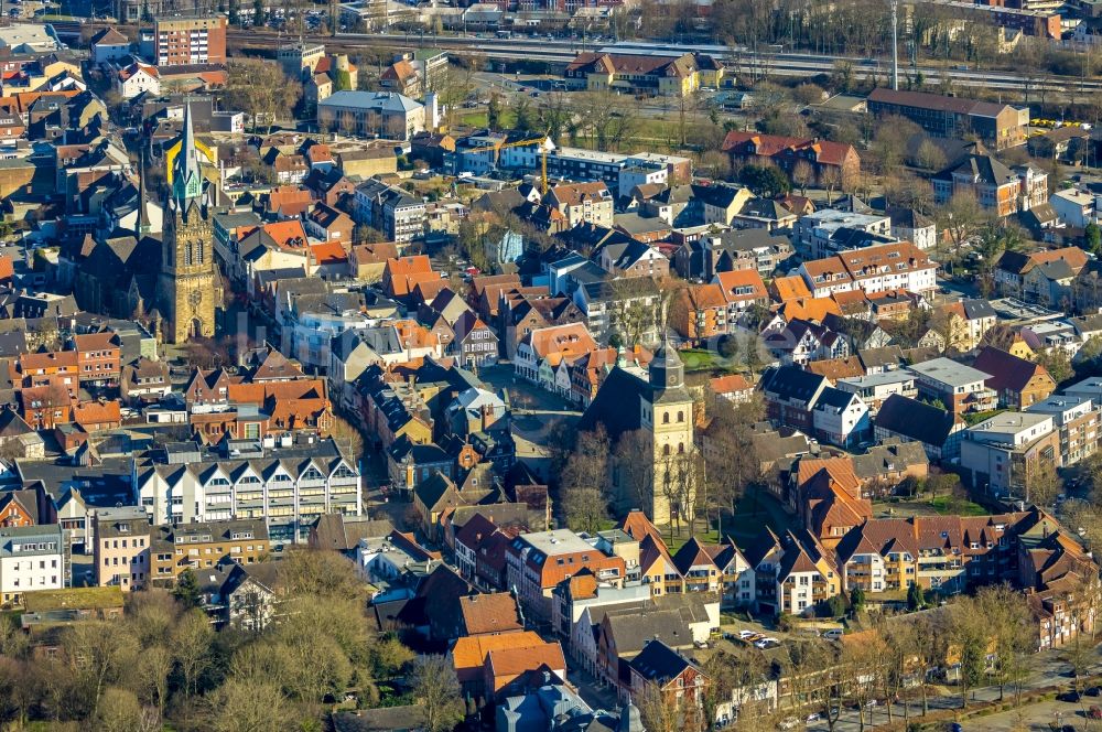 Luftbild Ahlen - Sanierungs- und Restaurationsarbeiten an der St. Marien Kirche in Ahlen im Bundesland Nordrhein-Westfalen, Deutschland