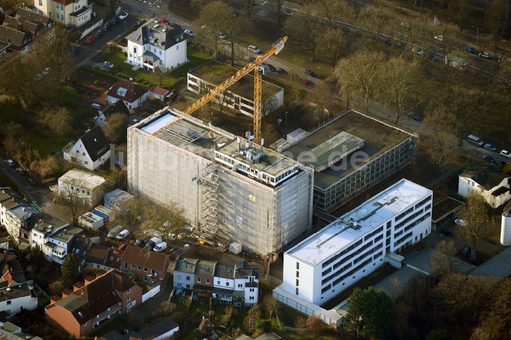 Luftaufnahme Lübeck - Sanierungsarbeiten am Amtsgericht Lübeck in Lübeck im Bundesland Schleswig-Holstein, Deutschland