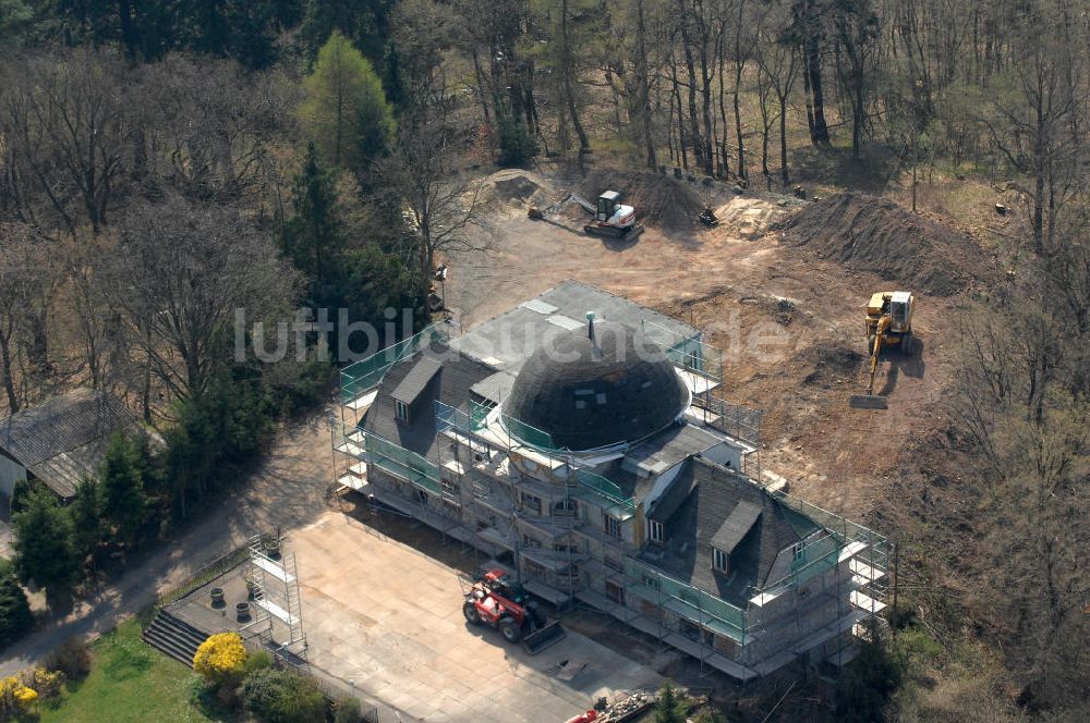 Luftbild Ballenstedt - Sanierungsarbeiten am Jagdschloss Röhrkopf