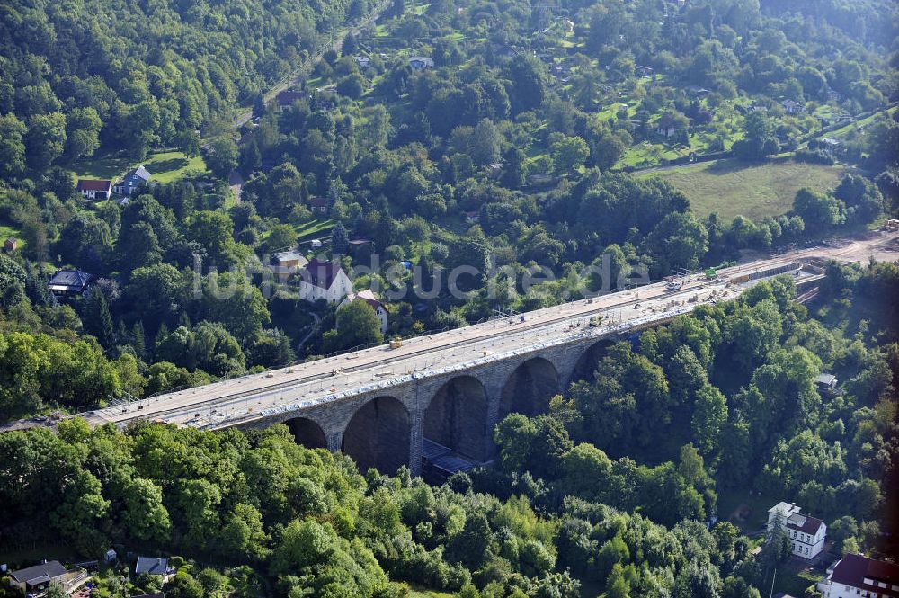 Eisenach aus der Vogelperspektive: Sanierungsarbeiten der Karolinentalbrücke Eisenach