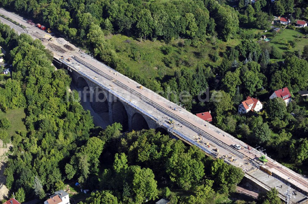 Eisenach aus der Vogelperspektive: Sanierungsarbeiten der Karolinentalbrücke Eisenach