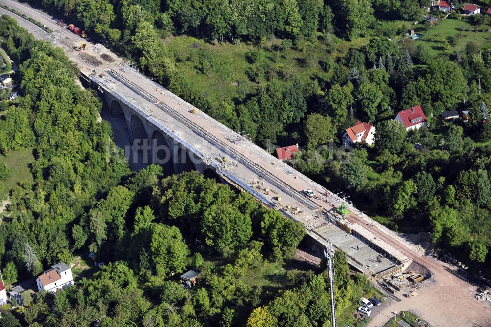 Luftbild Eisenach - Sanierungsarbeiten der Karolinentalbrücke Eisenach