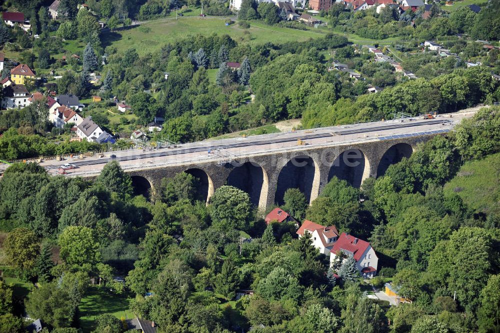 Eisenach von oben - Sanierungsarbeiten der Karolinentalbrücke Eisenach