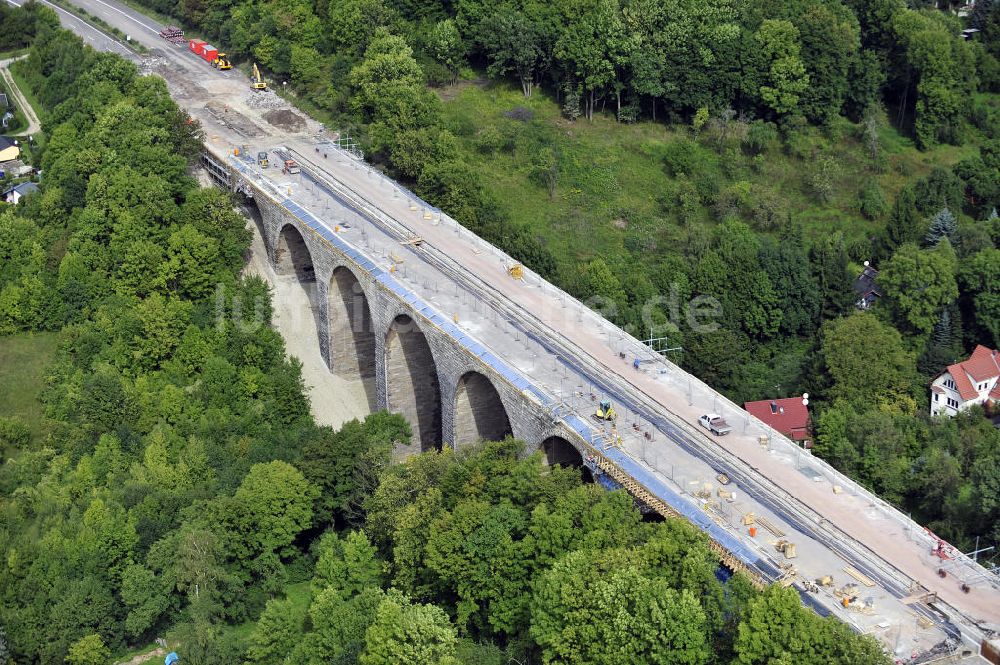 Eisenach von oben - Sanierungsarbeiten der Karolinentalbrücke Eisenach