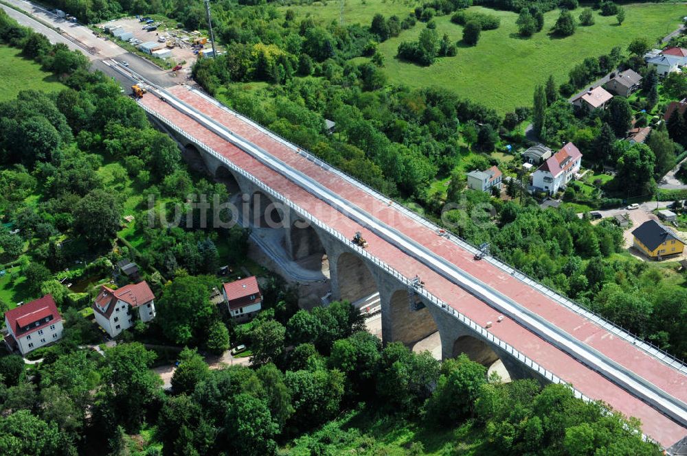 Luftaufnahme Eisenach - Sanierungsarbeiten der Karolinentalbrücke Eisenach