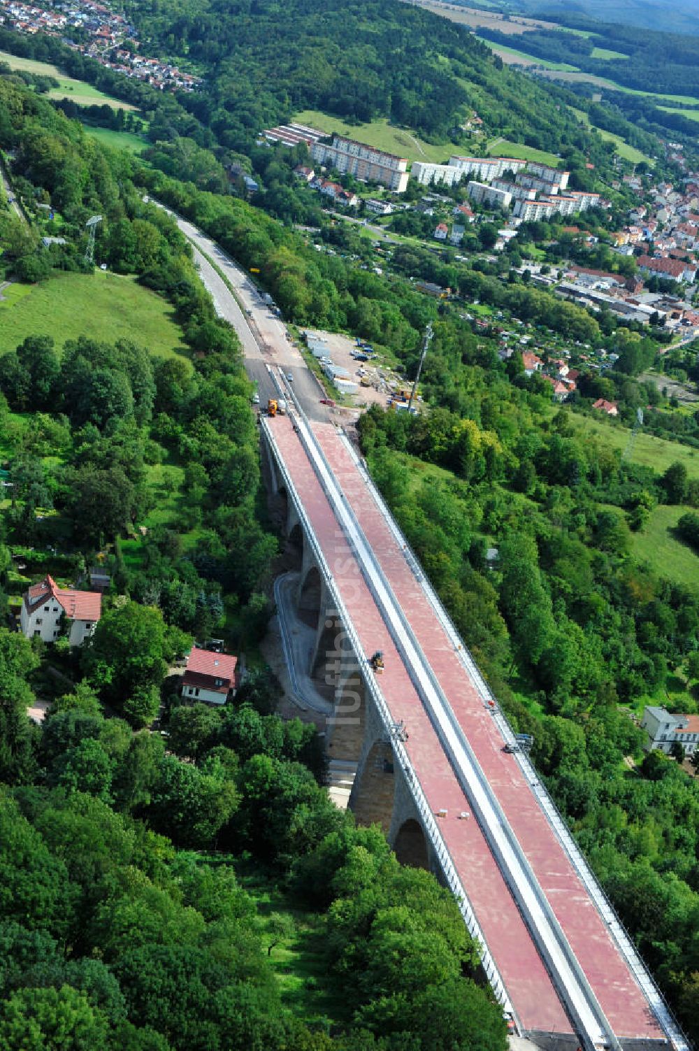 Eisenach von oben - Sanierungsarbeiten der Karolinentalbrücke Eisenach