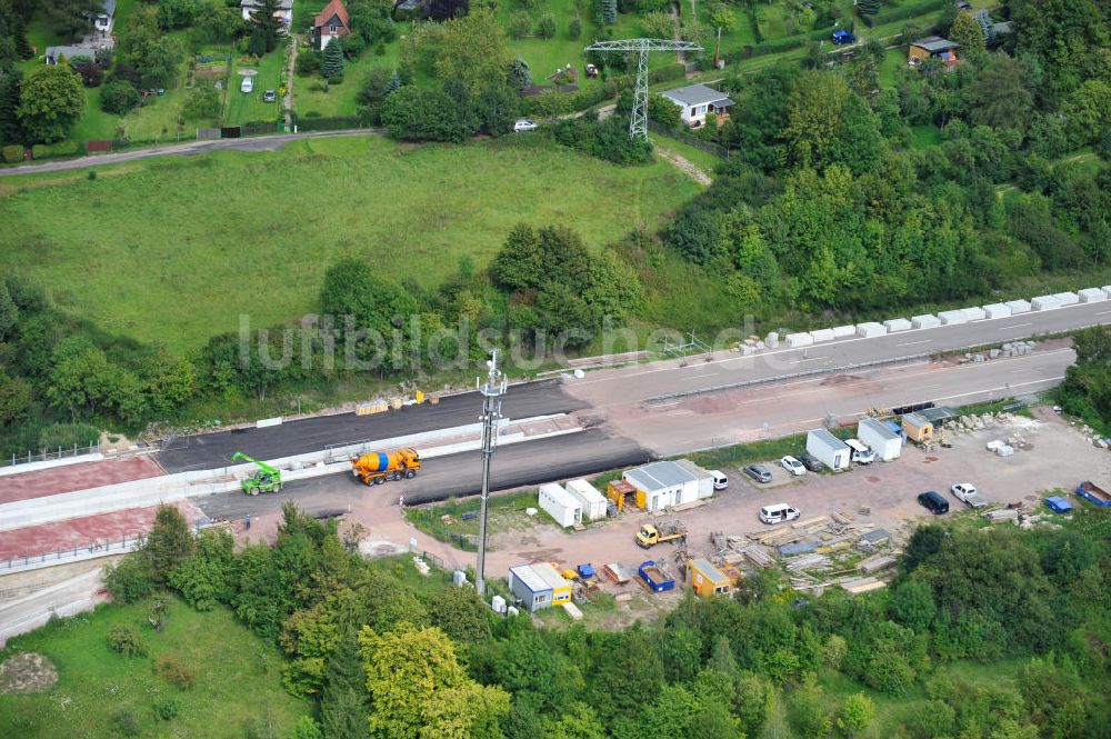 Eisenach aus der Vogelperspektive: Sanierungsarbeiten der Karolinentalbrücke Eisenach