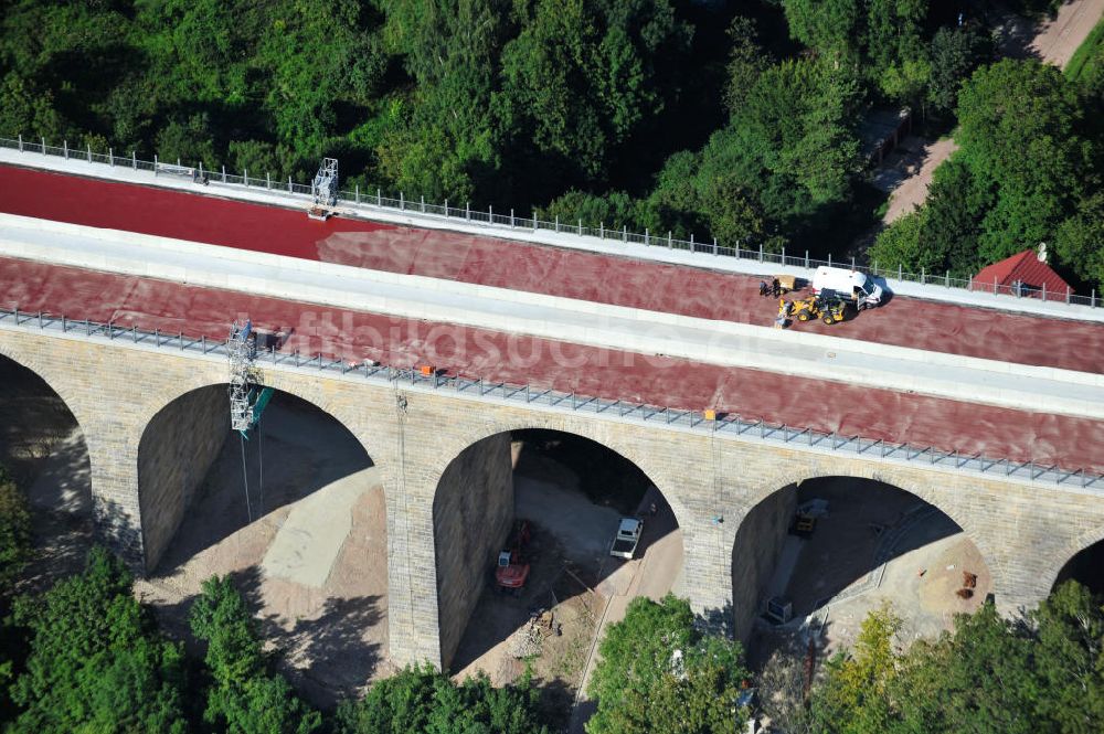 Eisenach von oben - Sanierungsarbeiten der Karolinentalbrücke Eisenach