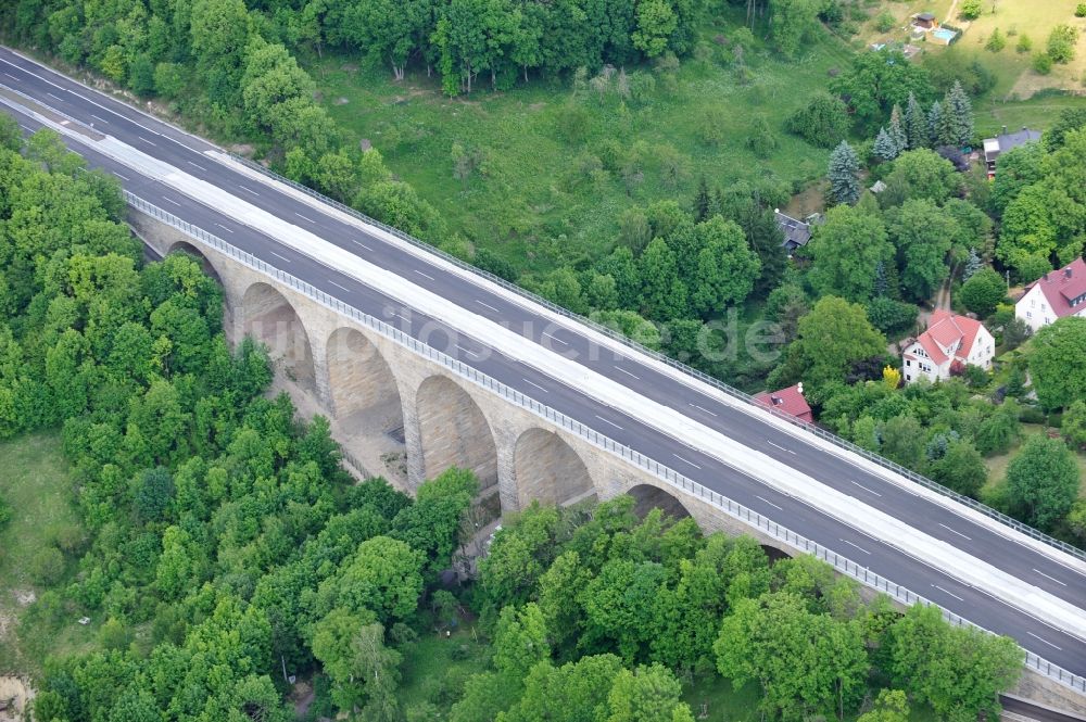 Luftbild Eisenach - Sanierungsarbeiten der Karolinentalbrücke Eisenach