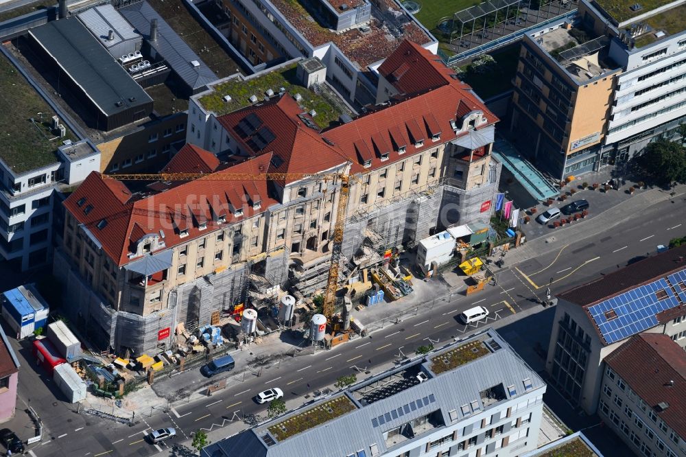 Stuttgart aus der Vogelperspektive: Sanierungsarbeiten am Klinikgebäude des Diakonie Klinikum in Stuttgart im Bundesland Baden-Württemberg, Deutschland