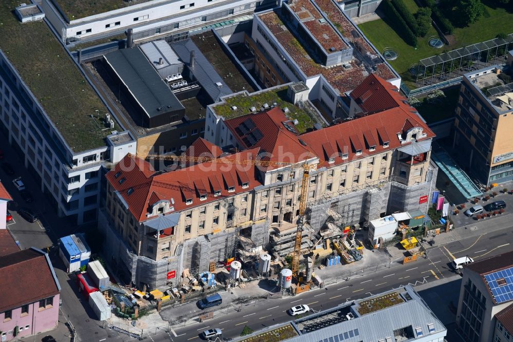 Luftbild Stuttgart - Sanierungsarbeiten am Klinikgebäude des Diakonie Klinikum in Stuttgart im Bundesland Baden-Württemberg, Deutschland