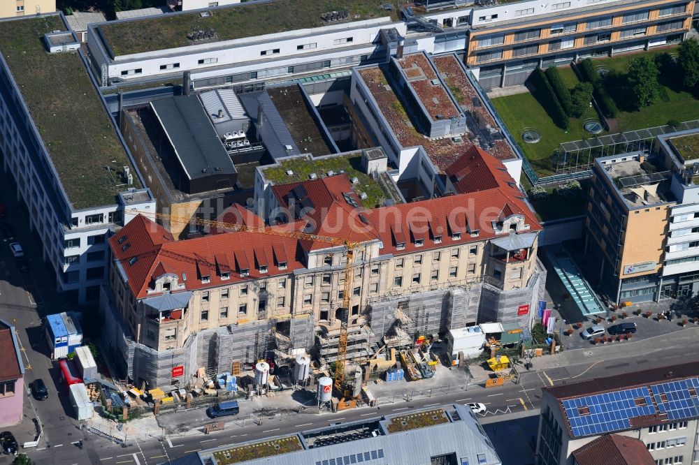 Luftaufnahme Stuttgart - Sanierungsarbeiten am Klinikgebäude des Diakonie Klinikum in Stuttgart im Bundesland Baden-Württemberg, Deutschland