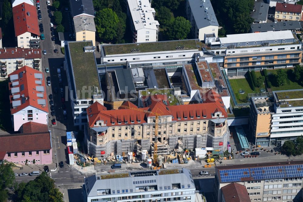 Stuttgart aus der Vogelperspektive: Sanierungsarbeiten am Klinikgebäude des Diakonie Klinikum in Stuttgart im Bundesland Baden-Württemberg, Deutschland