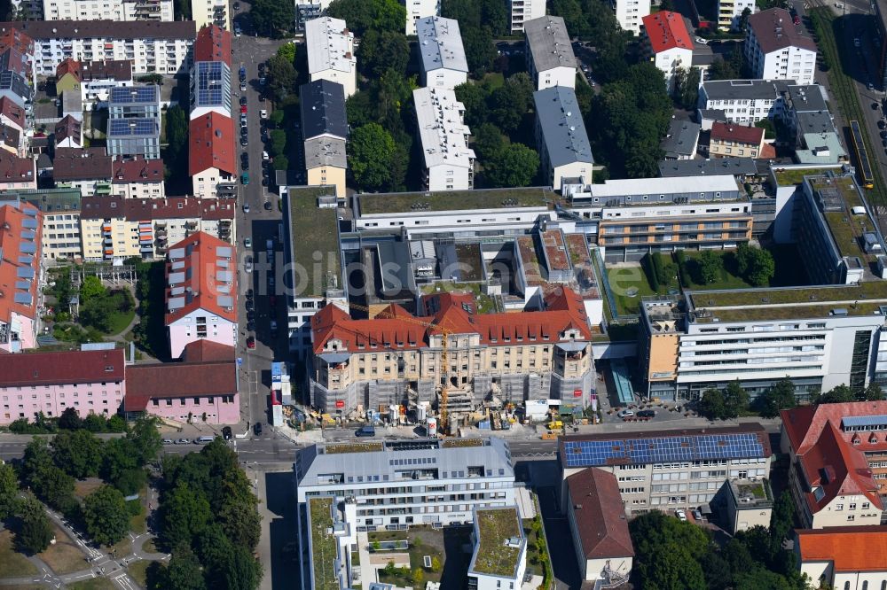 Luftbild Stuttgart - Sanierungsarbeiten am Klinikgebäude des Diakonie Klinikum in Stuttgart im Bundesland Baden-Württemberg, Deutschland