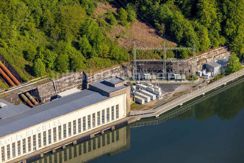 Herdecke von oben - Sanierungsarbeiten am Pumpspeicherkraftwerk Koepchenwerk in Herdecke im Bundesland Nordrhein-Westfalen