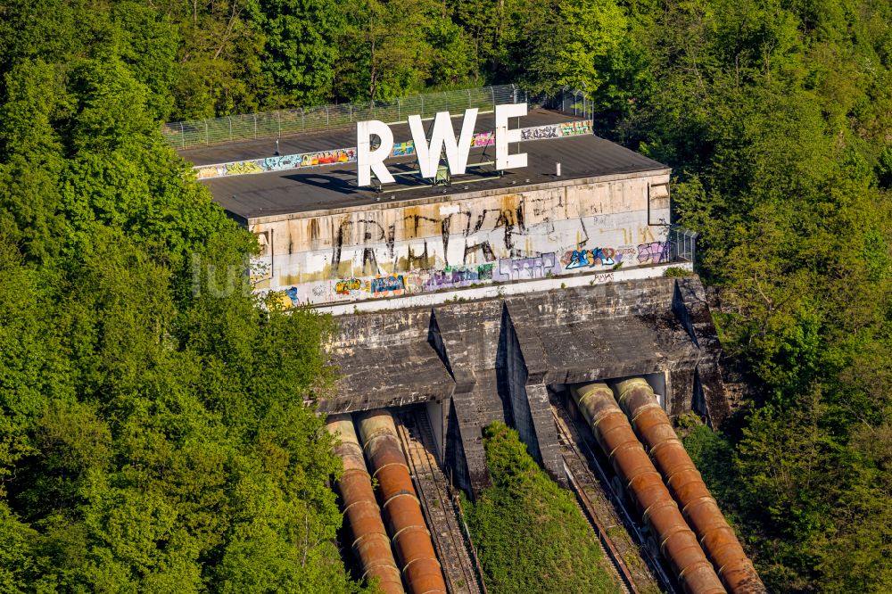 Herdecke aus der Vogelperspektive: Sanierungsarbeiten am Pumpspeicherkraftwerk Koepchenwerk in Herdecke im Bundesland Nordrhein-Westfalen