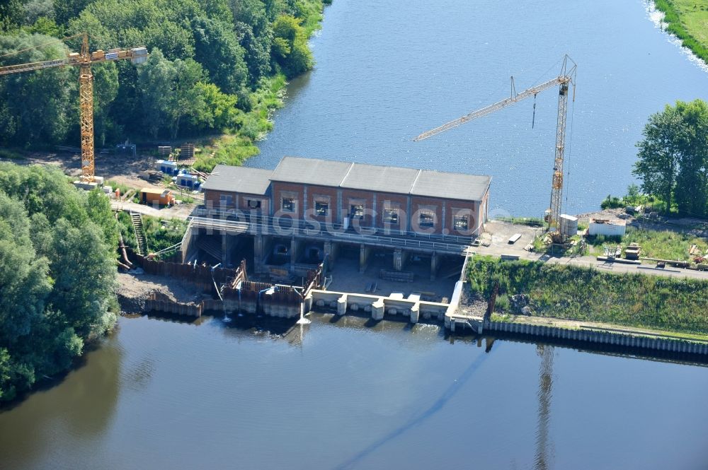 Luftaufnahme Garsedow - Sanierungsarbeiten am Schöpfwerk bei Garsedow im Bundesland Brandenburg