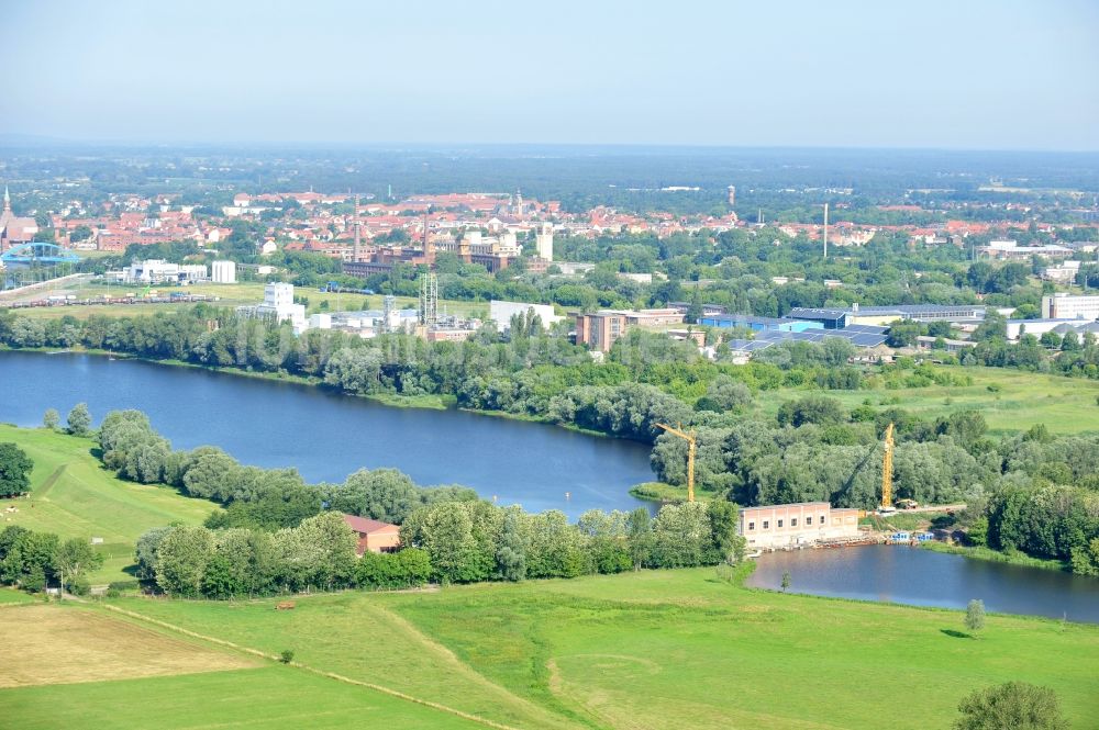 Garsedow von oben - Sanierungsarbeiten am Schöpfwerk bei Garsedow im Bundesland Brandenburg