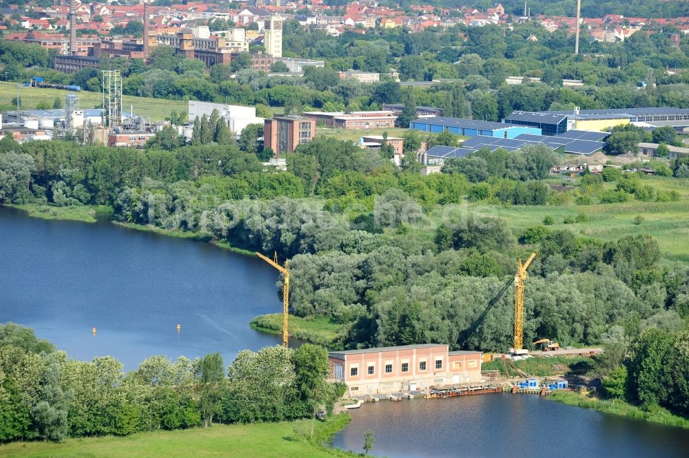 Luftbild Garsedow - Sanierungsarbeiten am Schöpfwerk bei Garsedow im Bundesland Brandenburg