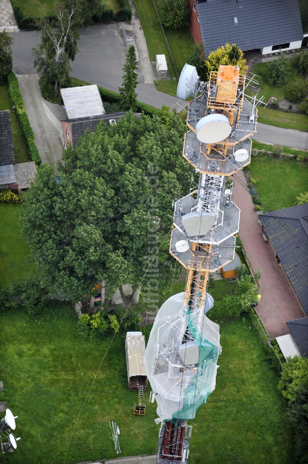 Garding von oben - Sanierungsarbeiten am Sendemast Garding / Eiderstedt