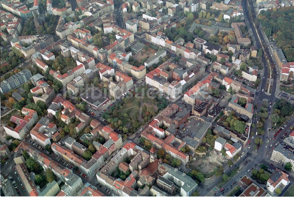 Luftbild Berlin - Sanierungsgebiet im Altbau- Wohngebiet am Teutoburger Platz in Berlin Prenzlauer Berg