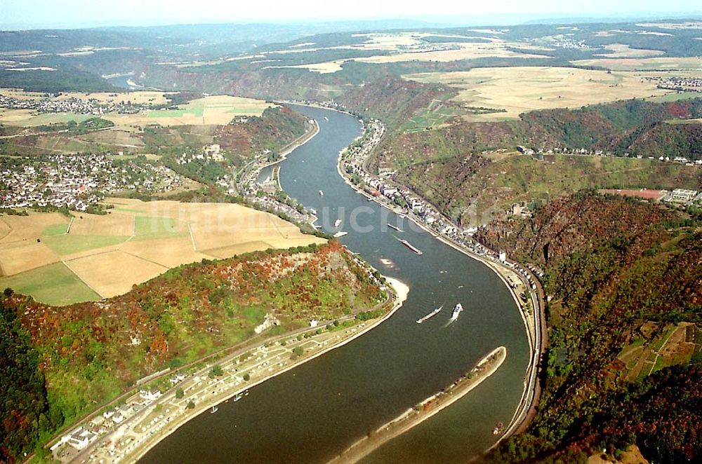 Luftbild Sankt Goarshausen / Rheinland Pfalz - Sankt Goarshausen / Rheinland Pfalz Blick auf Sankt Goarshausen am Rhein in der Nähe der Loreley in Rheinland Pfalz 03