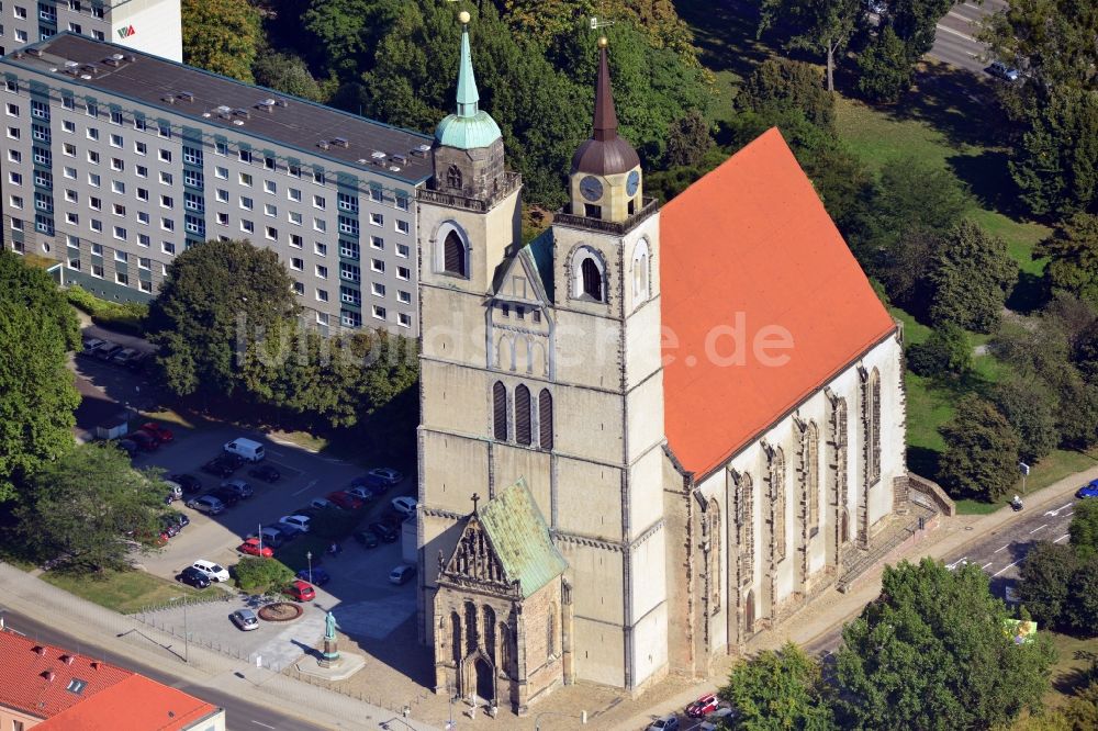 Luftbild Magdeburg OT Altstadt - Sankt-Johannis-Kirche im Ortsteil Altstadt in Magdeburg im Bundesland Sachsen-Anhalt