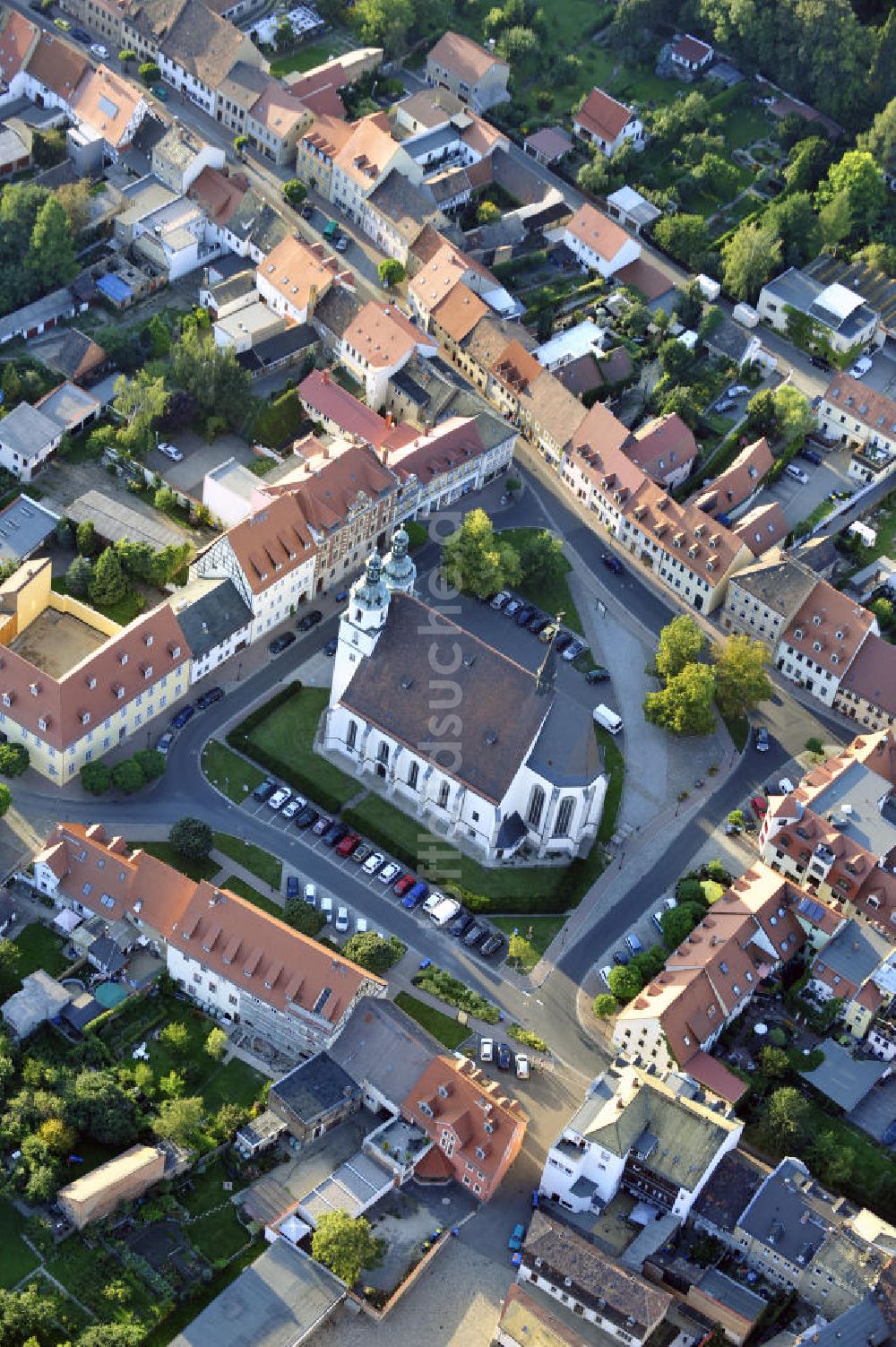 Luftbild Pegau - Sankt-Laurentius-Kirche in Pegau, Sachsen