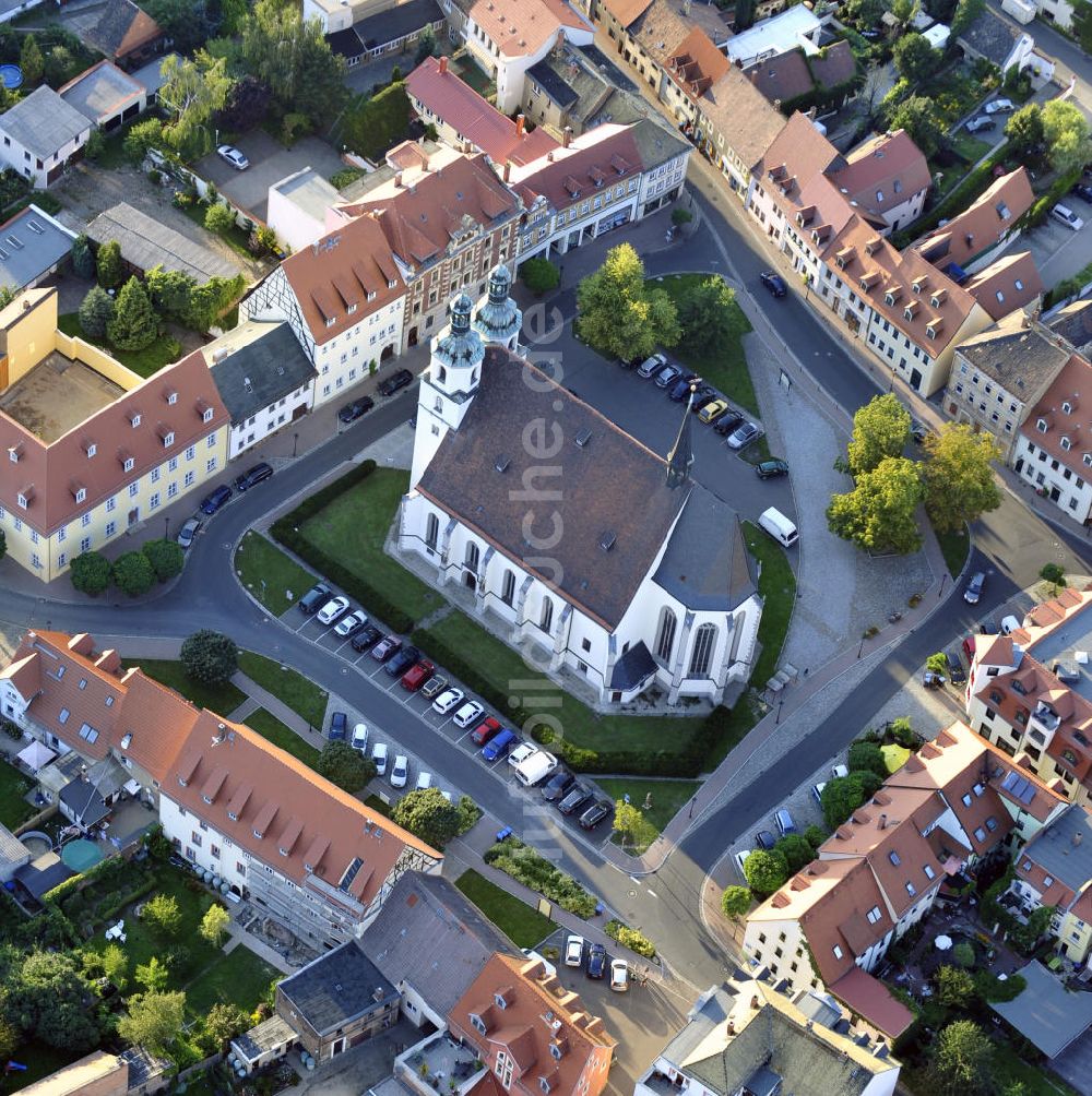 Luftaufnahme Pegau - Sankt-Laurentius-Kirche in Pegau, Sachsen