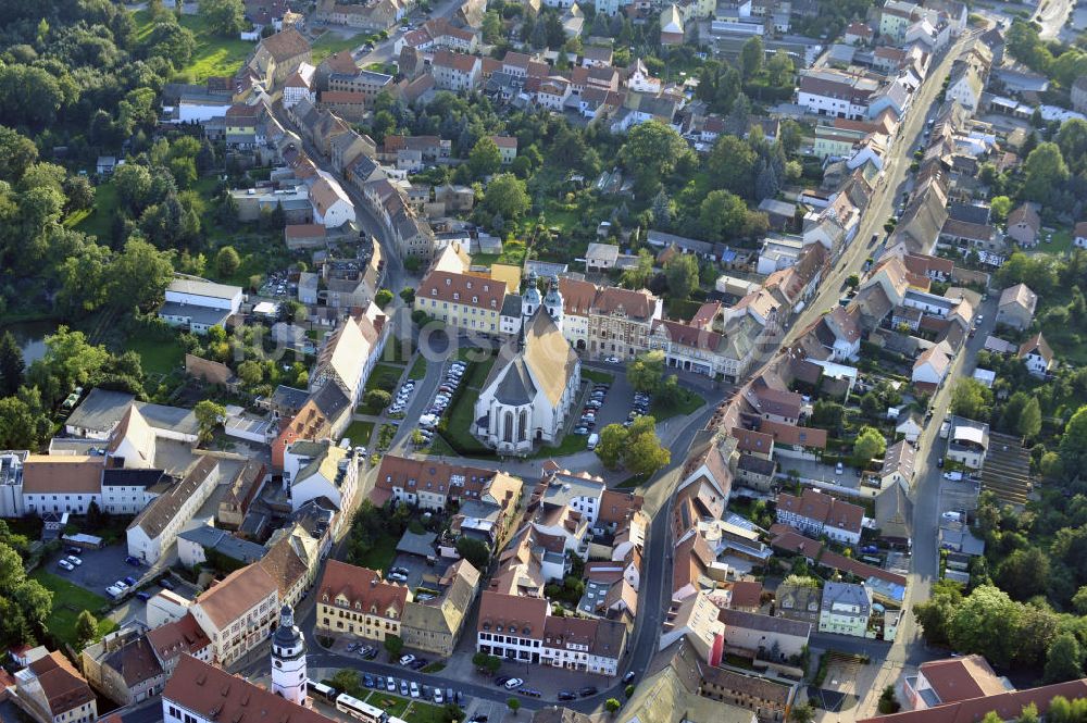 Luftbild Pegau - Sankt-Laurentius-Kirche in Pegau, Sachsen