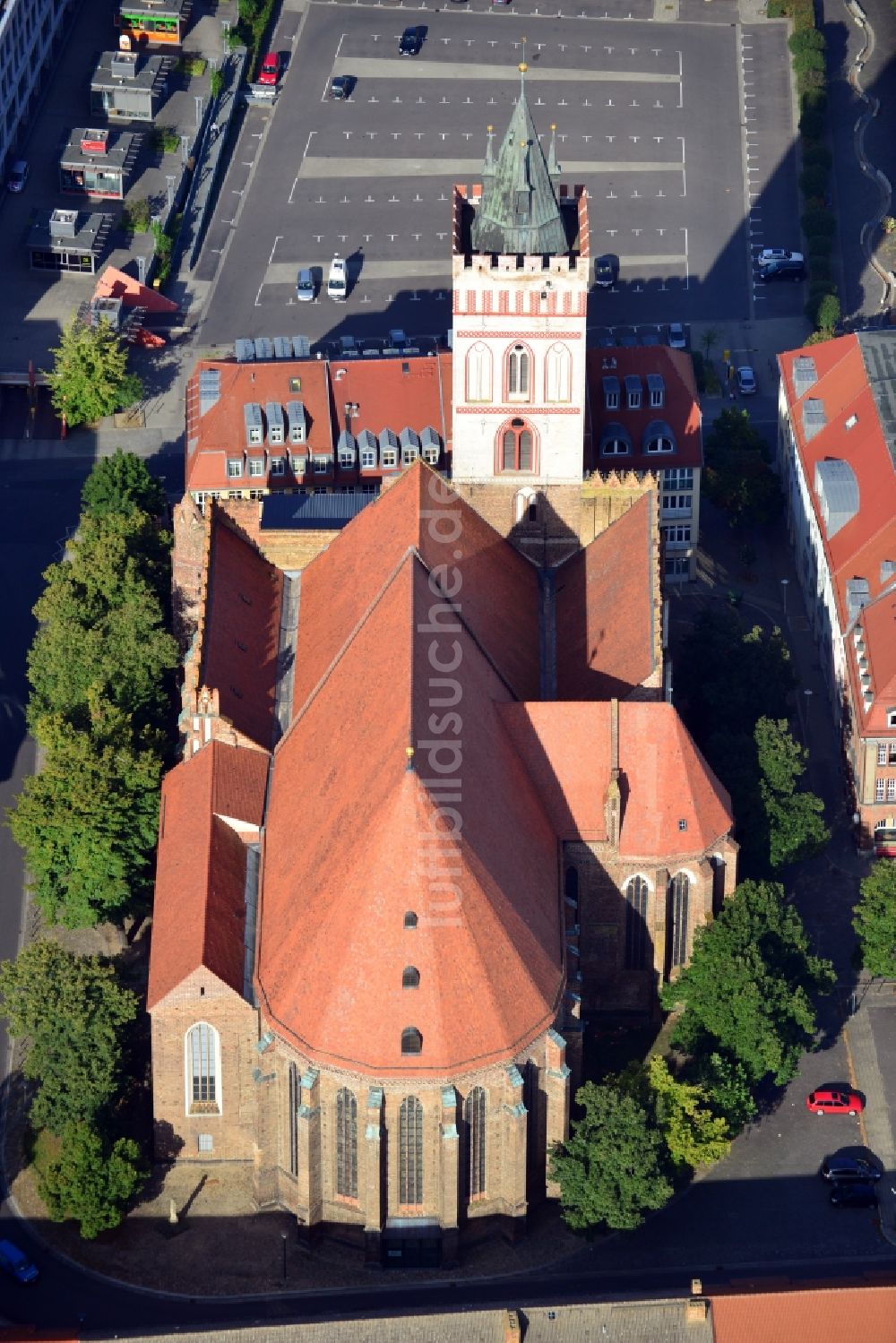 Luftaufnahme Frankfurt Oder - Sankt Marienkirche in Frankfurt Oder im Bundesland Brandenburg