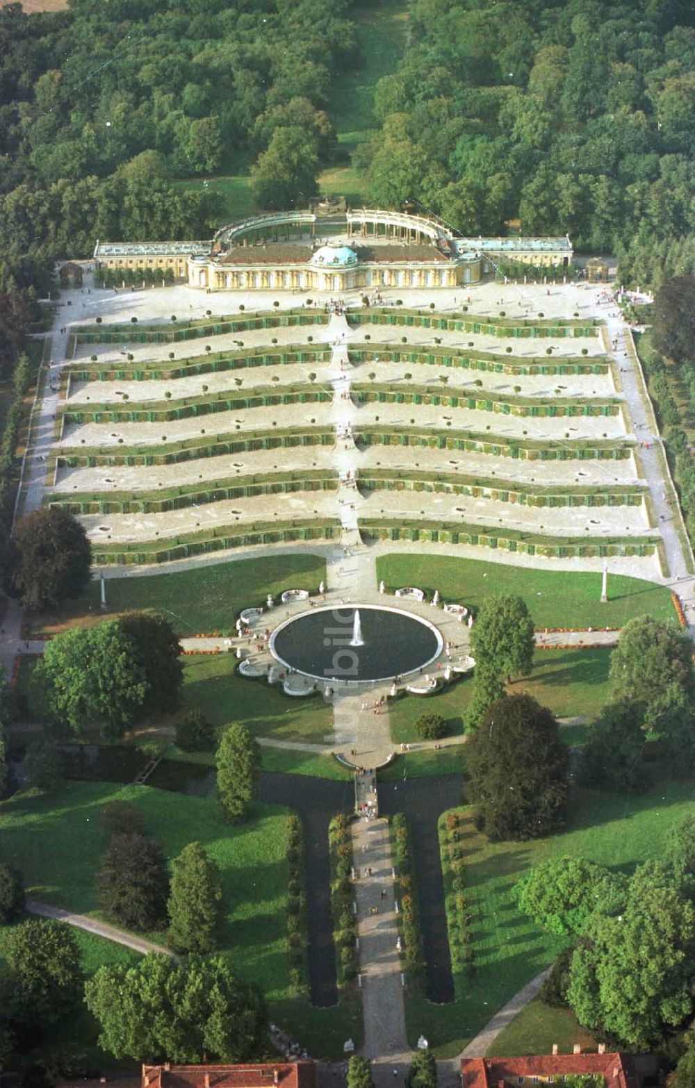 Sanssouci, Potsdam aus der Vogelperspektive: 27.06.1993 Sanssouci, Potsdam