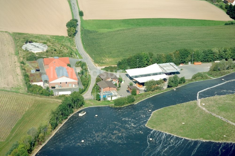 Hellsiek aus der Vogelperspektive: Senkrechtluftbild / Satellitenperspektive auf die Verbunddeponie Hellsiek der Abfallbeseitigungs-GmbH Lippe in Nordrhein-Westfalen