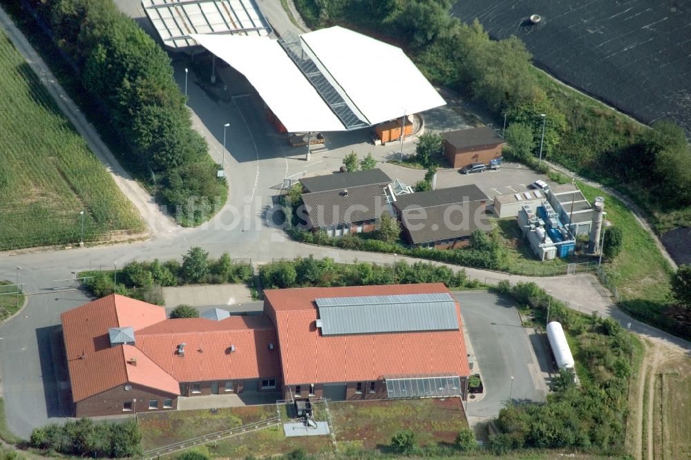 Luftaufnahme Hellsiek - Senkrechtluftbild / Satellitenperspektive auf die Verbunddeponie Hellsiek der Abfallbeseitigungs-GmbH Lippe in Nordrhein-Westfalen