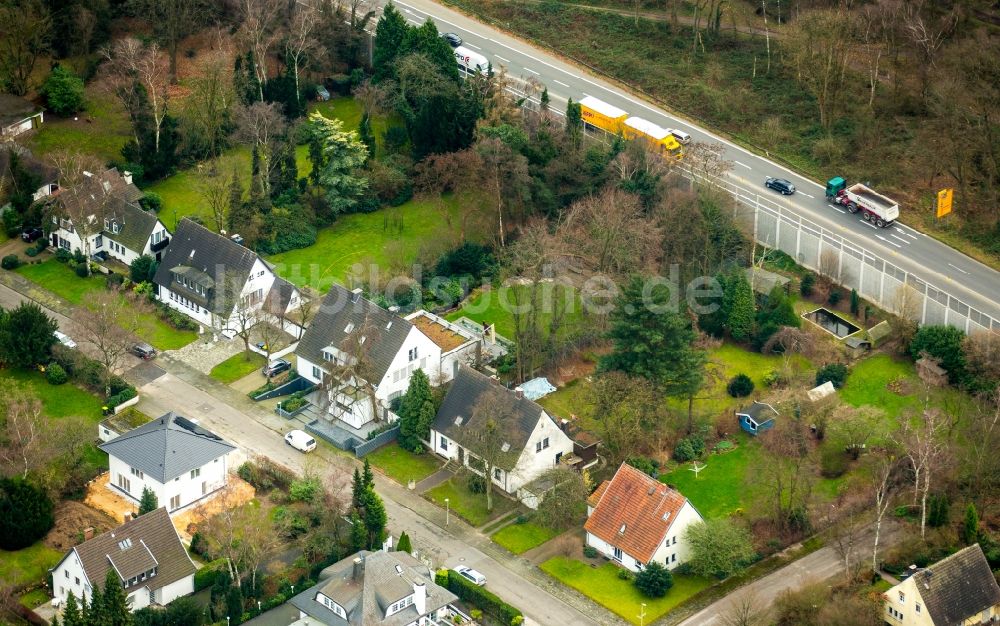 Luftbild Duisburg - Schallschutzwände an der B255 in Duisburg im Bundesland Nordrhein-Westfalen