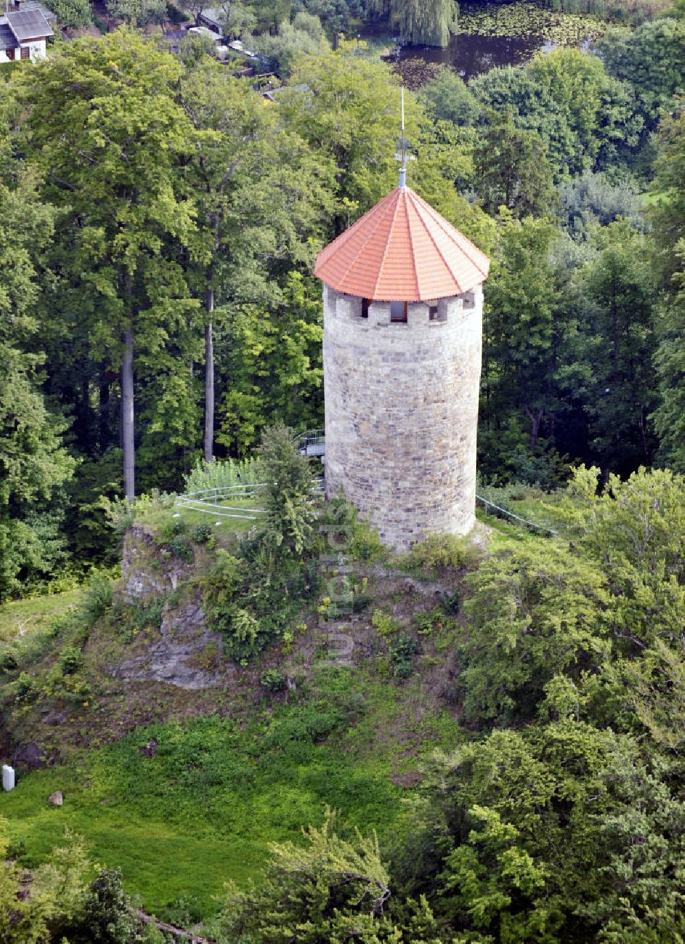 Ruhla von oben - Scharfenburg Ruhla