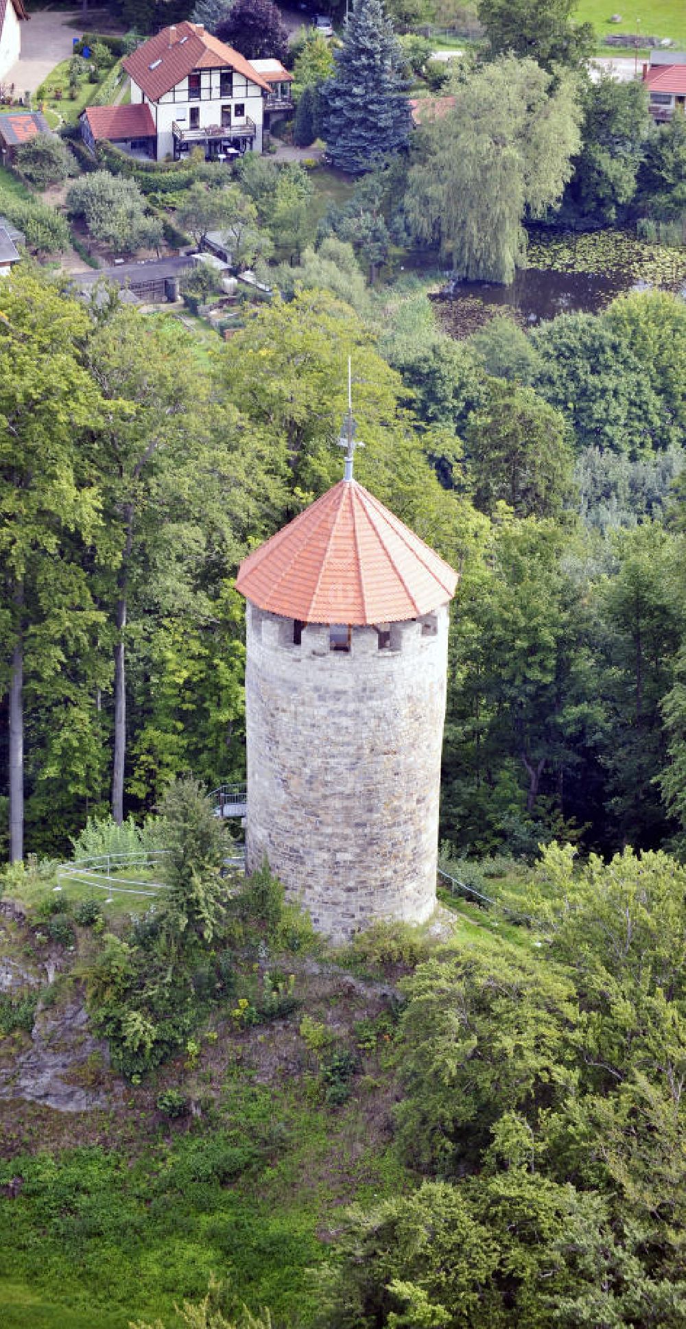 Ruhla aus der Vogelperspektive: Scharfenburg Ruhla