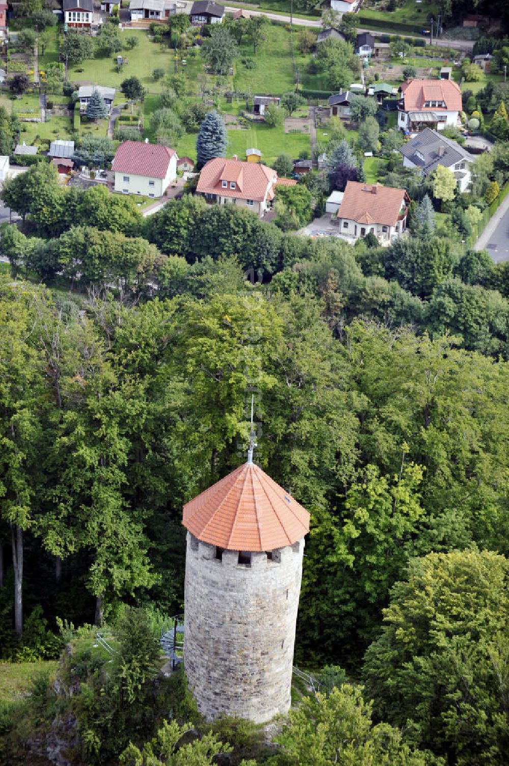 Ruhla von oben - Scharfenburg Ruhla