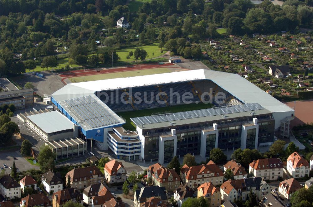 Bielefeld aus der Vogelperspektive: SchücoArena