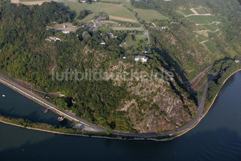 Luftaufnahme Sankt Goarshausen - Schieferfelsen Loreley