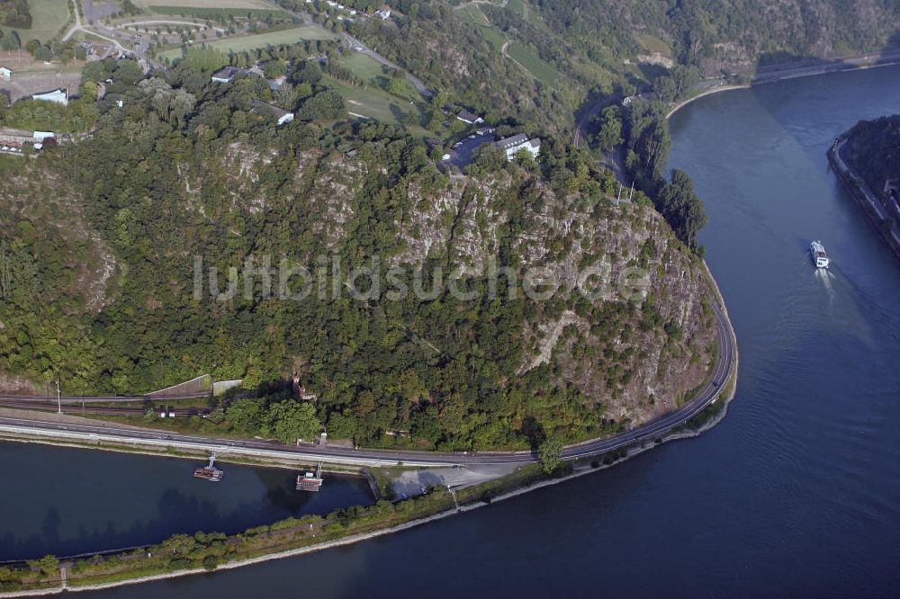 Luftbild Sankt Goarshausen - Schieferfelsen Loreley