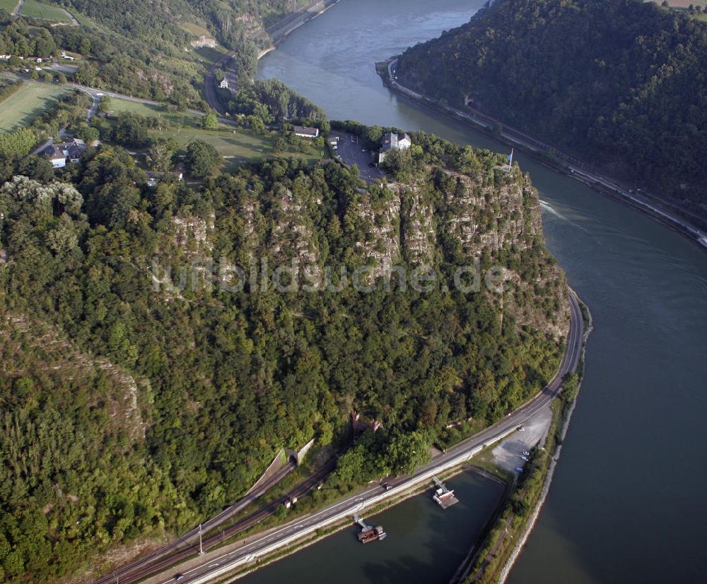 Luftaufnahme Sankt Goarshausen - Schieferfelsen Loreley