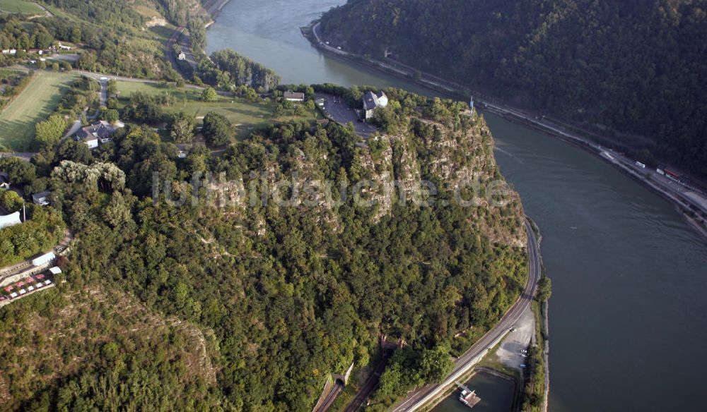 Luftaufnahme Sankt Goarshausen - Schieferfelsen Loreley