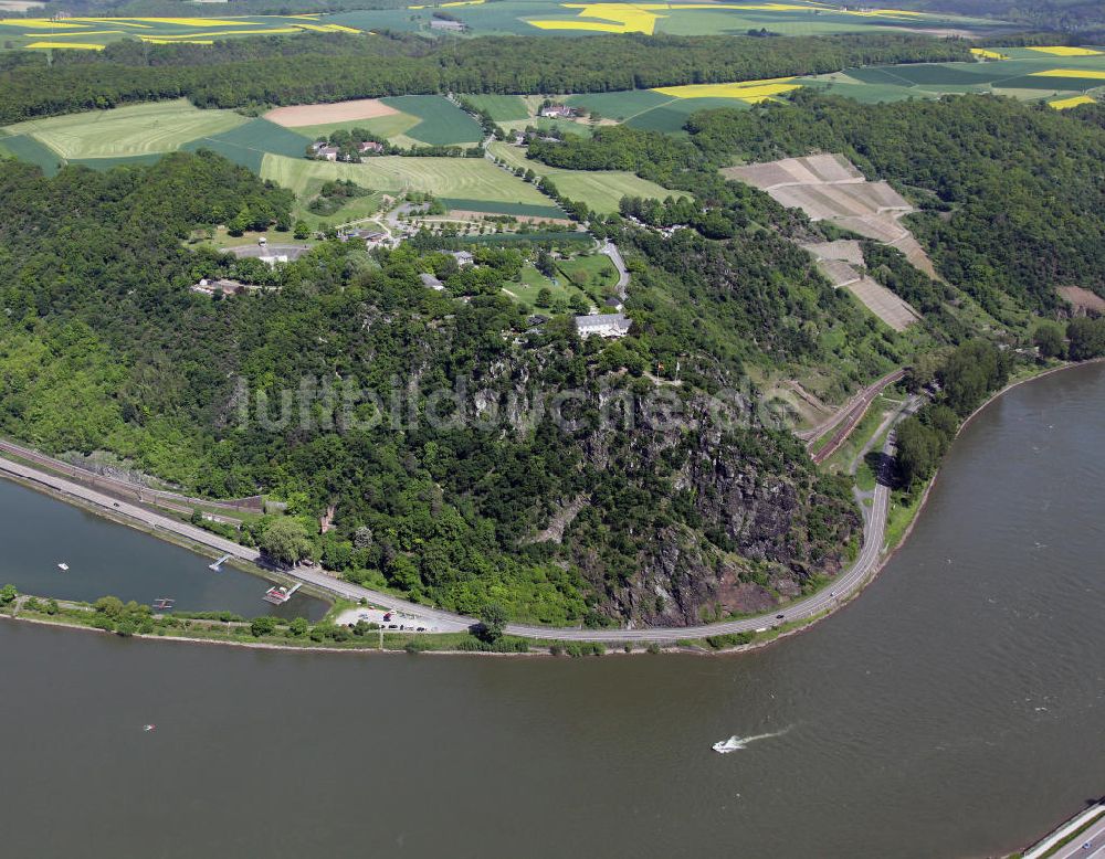 Luftbild Sankt Goarshausen - Schieferfelsen Loreley bei Sankt Goarshausen im Bundesland Rheinland-Pfalz