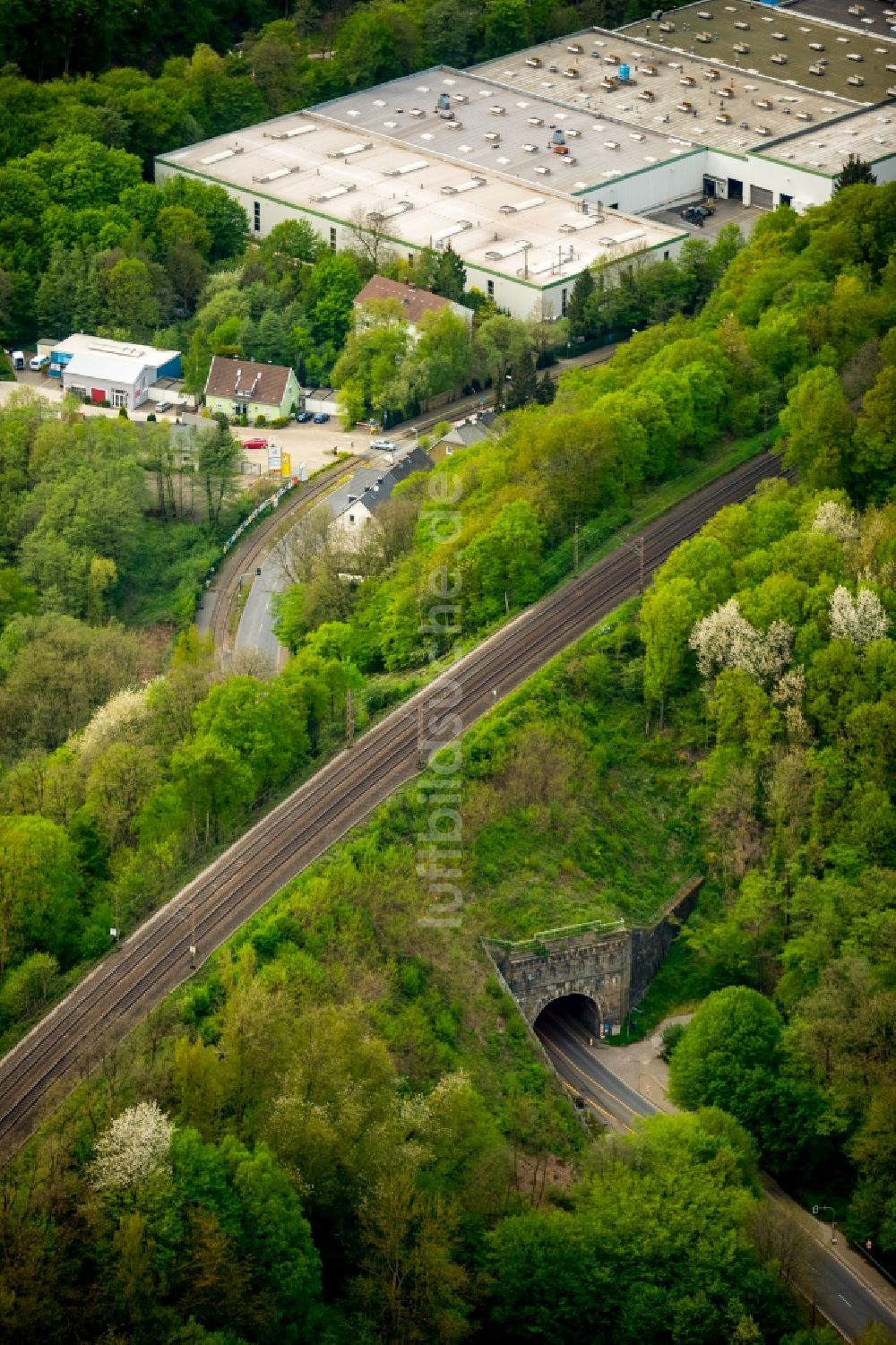 Luftbild Gevelsberg - Schienentunnel - Viadukt der Deutschen Bahn in Gevelsberg im Bundesland Nordrhein-Westfalen