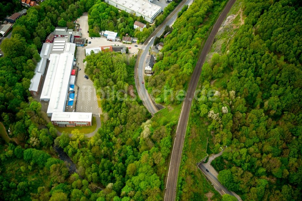 Gevelsberg von oben - Schienentunnel - Viadukt der Deutschen Bahn in Gevelsberg im Bundesland Nordrhein-Westfalen