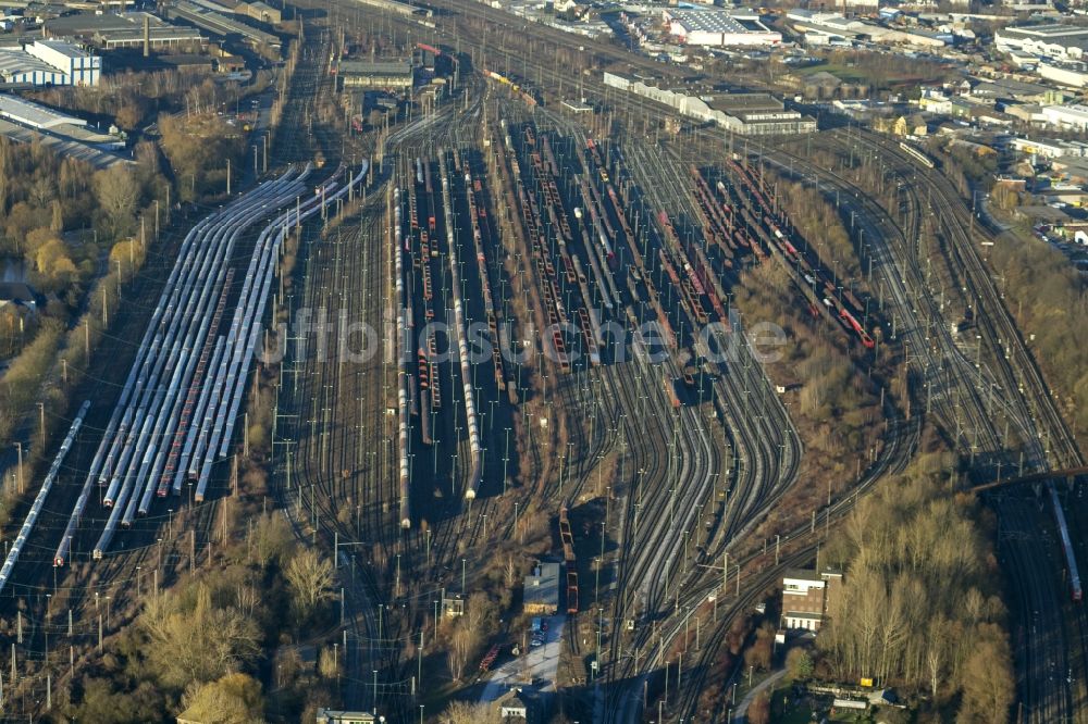 Luftbild Hamm - Schienenverkehr auf dem Rangier- und Güterbahnhof in Hamm im Bundesland Nordrhein-Westfalen