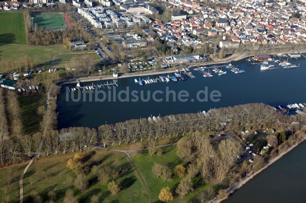 Luftbild Wiesbaden - Schiersteiner Hafen in Wiesbaden im Bundesland Hessen, Deutschland