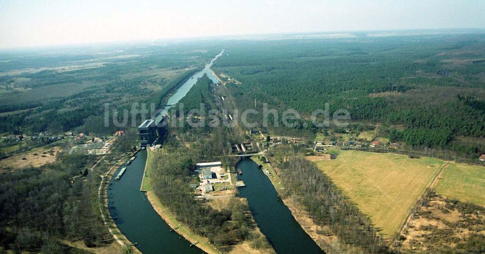 Niederfinow von oben - Schiffshebewerk am Finowkanal